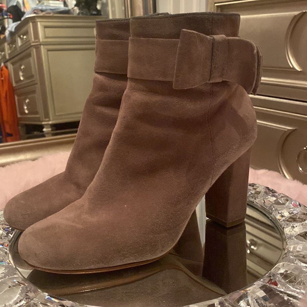 Kate Spade suede booties with bow